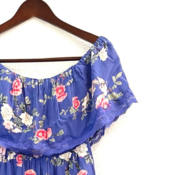NWT Lovers + Friends Elouise Off Shoulder Floral Midi Dress - Picture 8 of 13